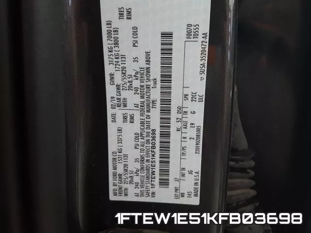 1FTEW1E51KFB03698 фото 2