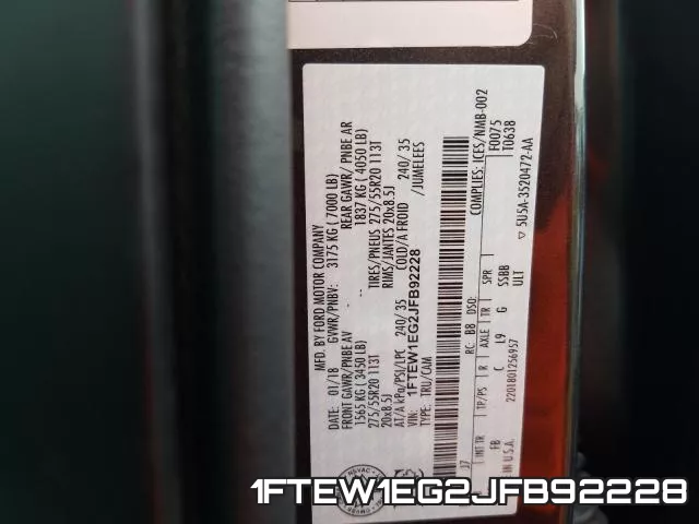 1FTEW1EG2JFB92228 фото 2