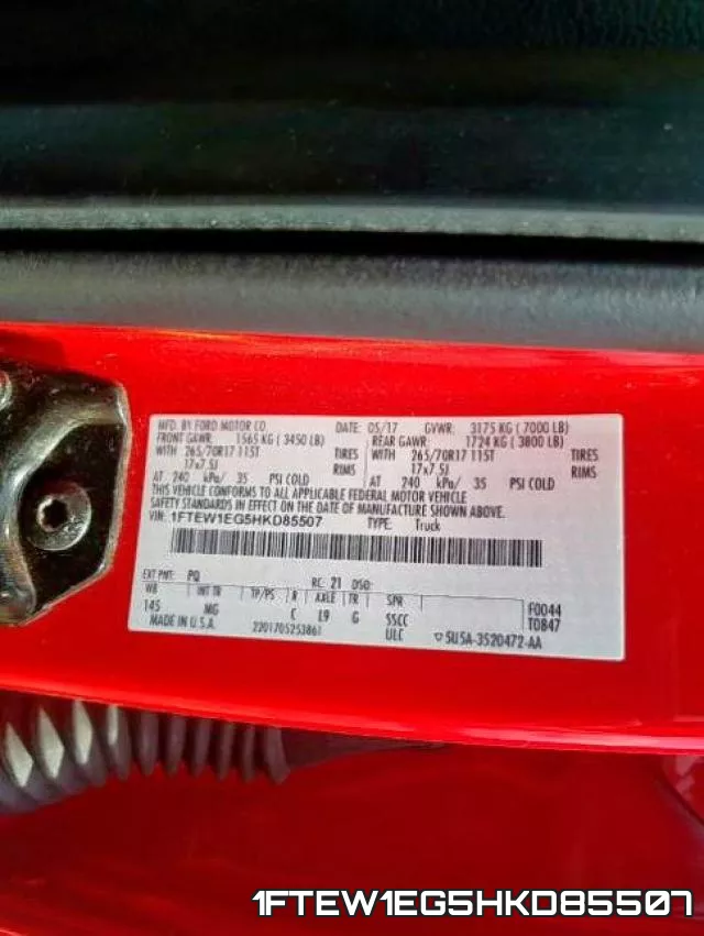 1FTEW1EG5HKD85507 фото 2