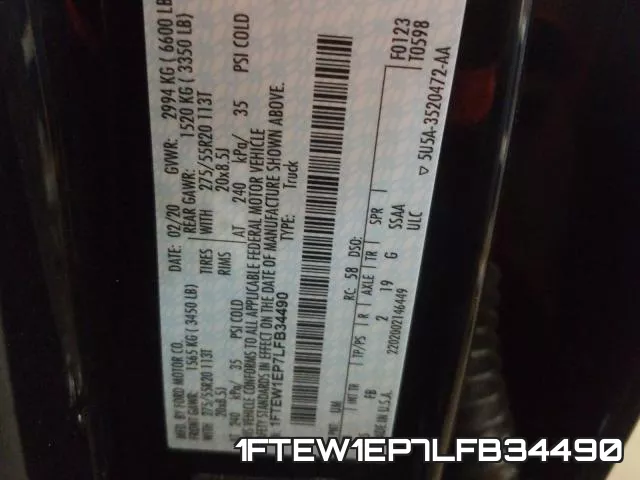 1FTEW1EP7LFB34490 фото 2