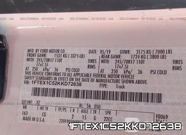 1FTEX1C52KKD72638 фото 10