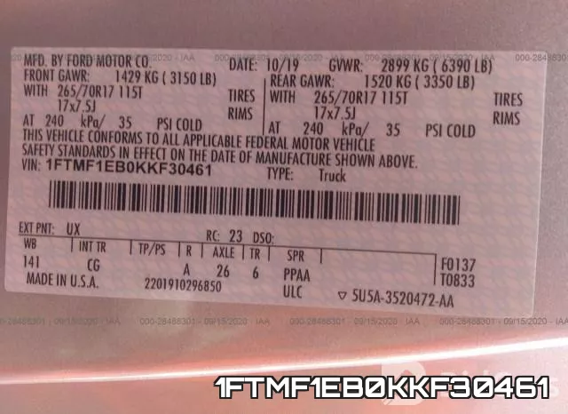 1FTMF1EB0KKF30461 фото 10