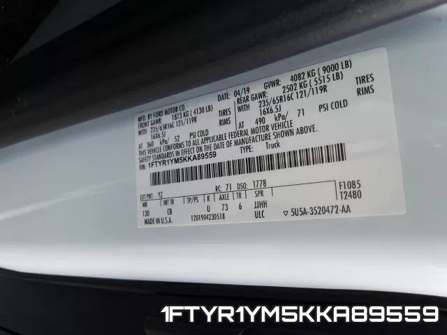 1FTYR1YM5KKA89559 фото 2