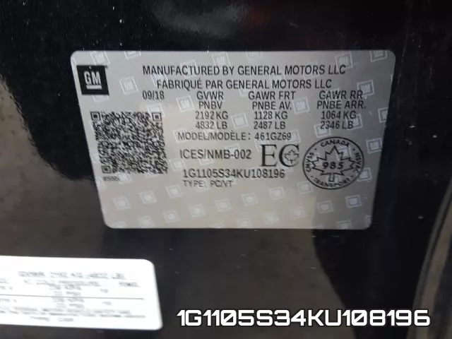 1G1105S34KU108196 фото 2