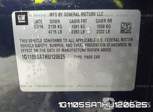 1G1105SA7HU120625 фото 10