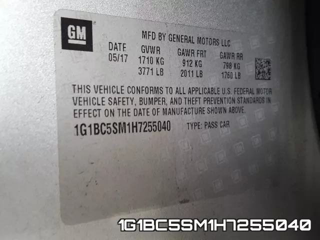 1G1BC5SM1H7255040 фото 2