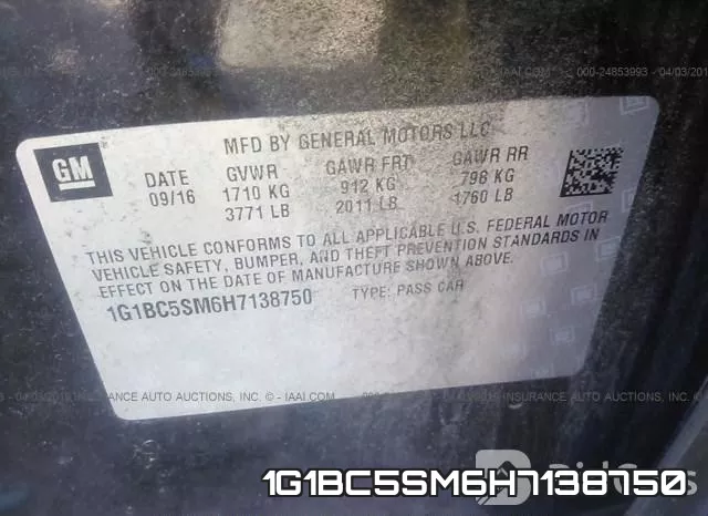 1G1BC5SM6H7138750 фото 10