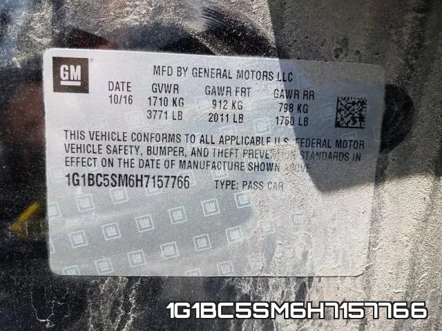 1G1BC5SM6H7157766 фото 2