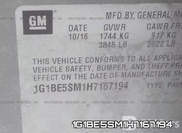 1G1BE5SM1H7167194 фото 10