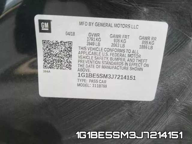 1G1BE5SM3J7214151 фото 2