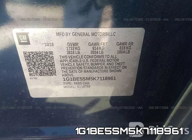 1G1BE5SM5K7118961 фото 10