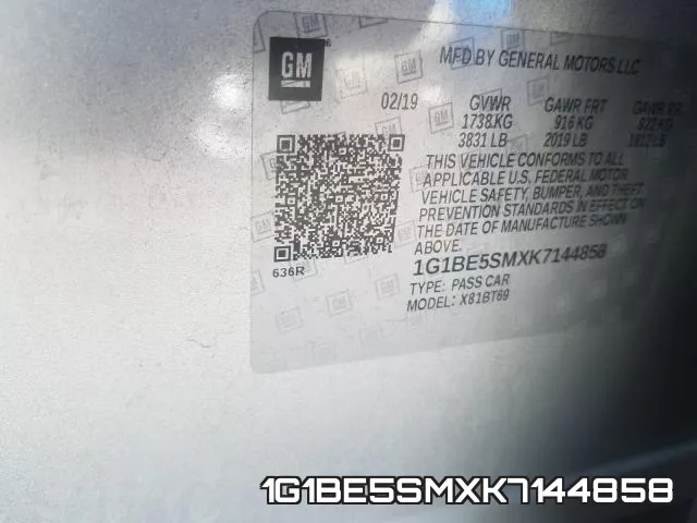 1G1BE5SMXK7144858 фото 2