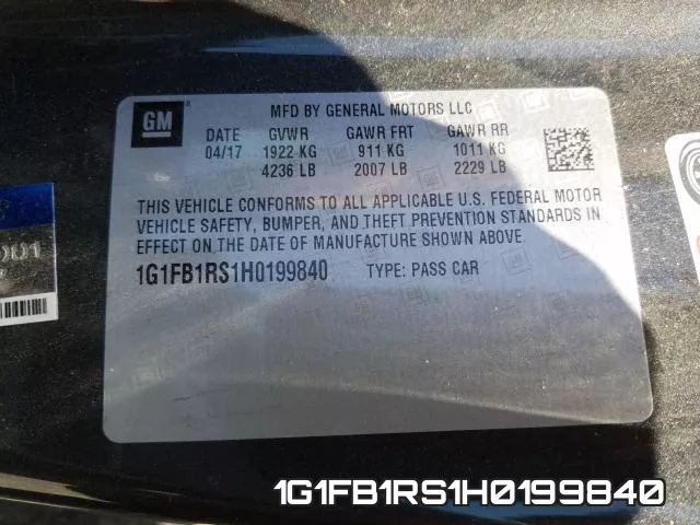 1G1FB1RS1H0199840 фото 2