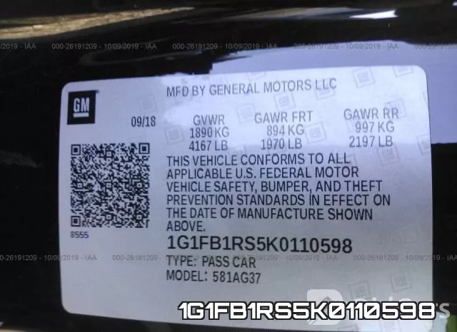1G1FB1RS5K0110598 фото 10