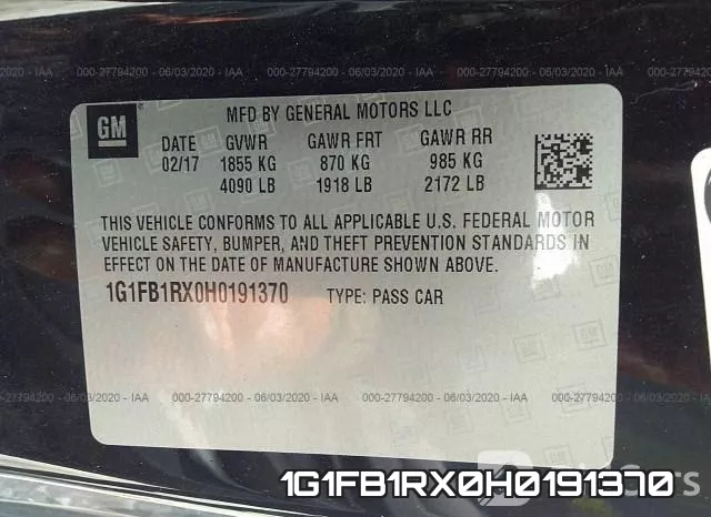 1G1FB1RX0H0191370 фото 10