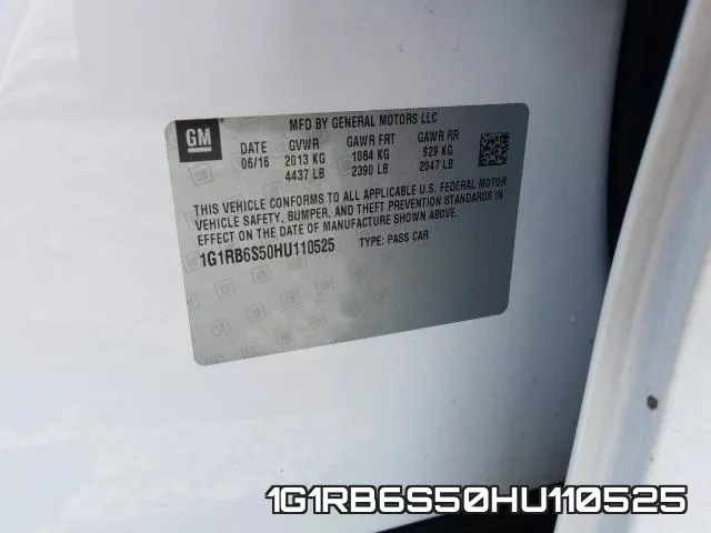 1G1RB6S50HU110525 фото 2