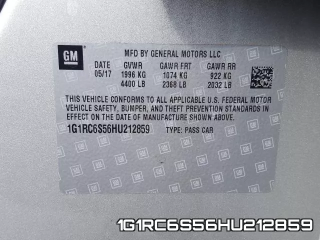 1G1RC6S56HU212859 фото 2