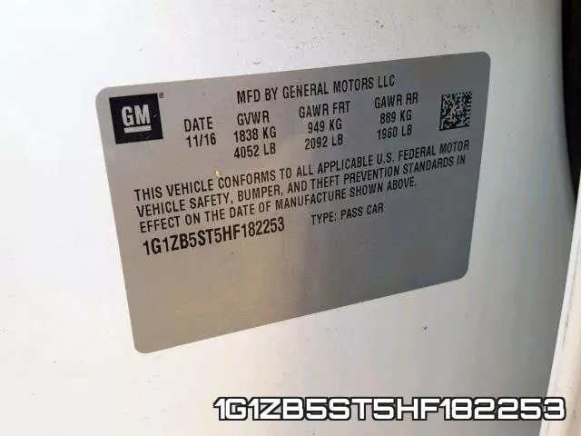 1G1ZB5ST5HF182253 фото 2