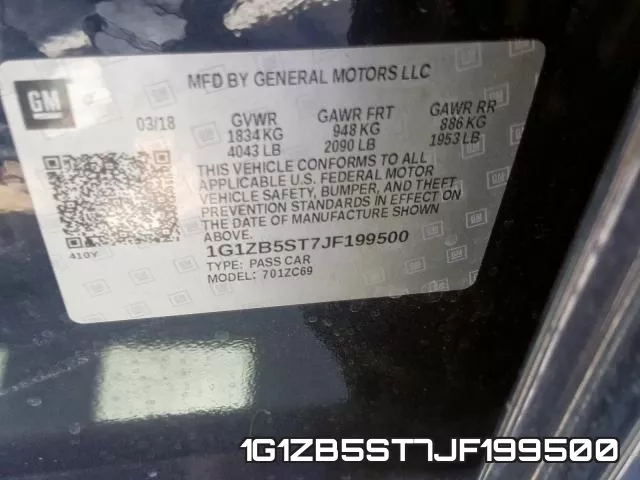 1G1ZB5ST7JF199500 фото 2