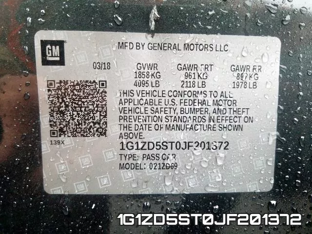 1G1ZD5ST0JF201372 фото 2