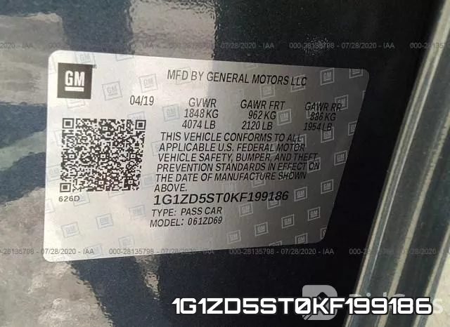 1G1ZD5ST0KF199186 фото 10