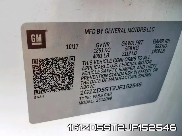 1G1ZD5ST2JF152546 фото 2