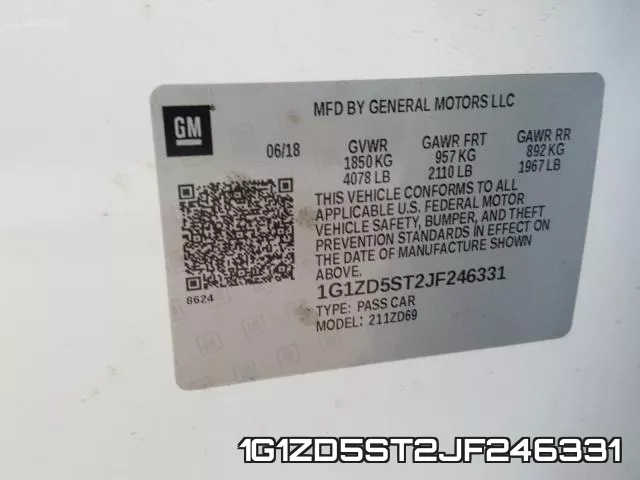 1G1ZD5ST2JF246331 фото 2