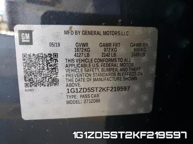 1G1ZD5ST2KF219597 фото 2