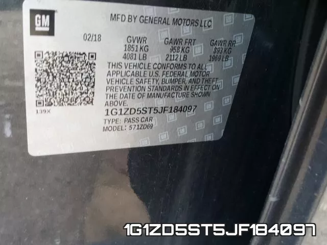 1G1ZD5ST5JF184097 фото 2