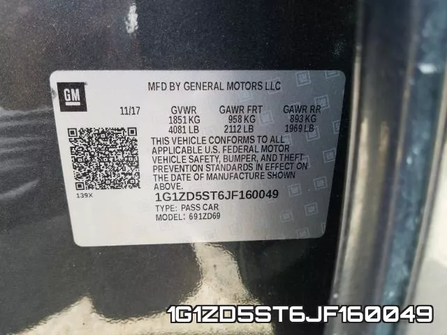 1G1ZD5ST6JF160049 фото 2