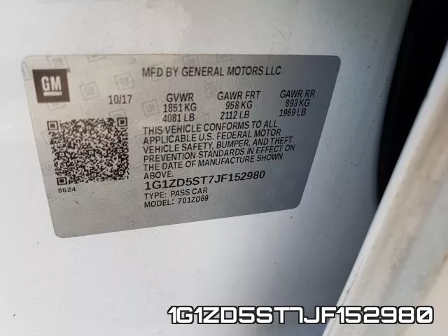 1G1ZD5ST7JF152980 фото 2