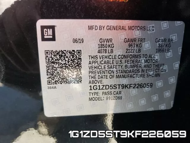 1G1ZD5ST9KF226059 фото 2