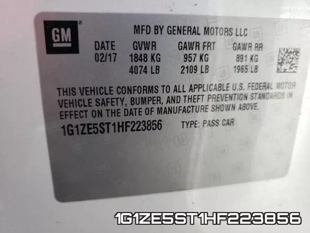 1G1ZE5ST1HF223856 фото 2