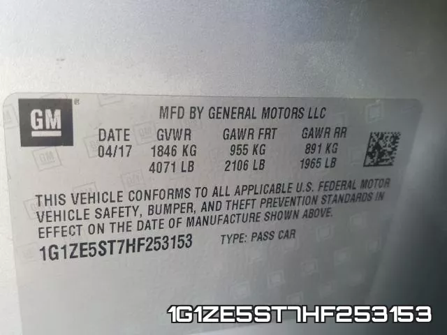 1G1ZE5ST7HF253153 фото 2