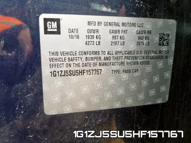 1G1ZJ5SU5HF157767 фото 2