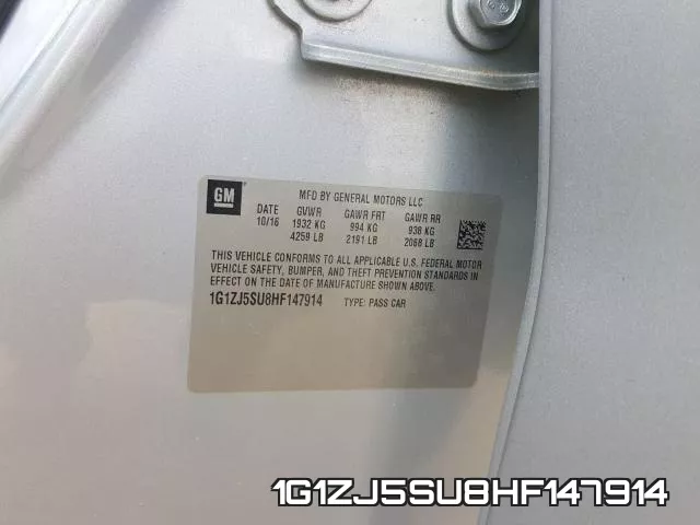 1G1ZJ5SU8HF147914 фото 2