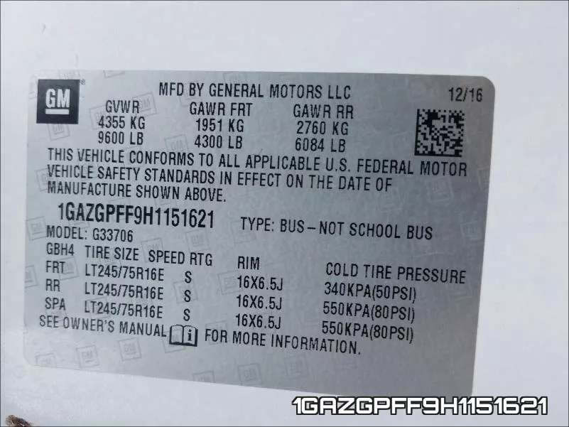 1GAZGPFF9H1151621 фото 2