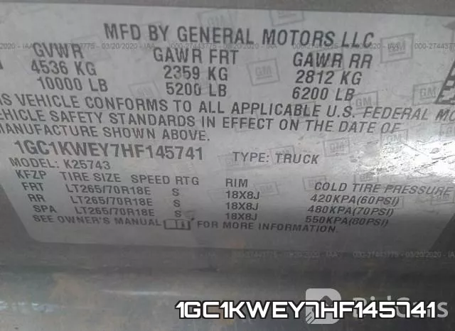 1GC1KWEY7HF145741 фото 10
