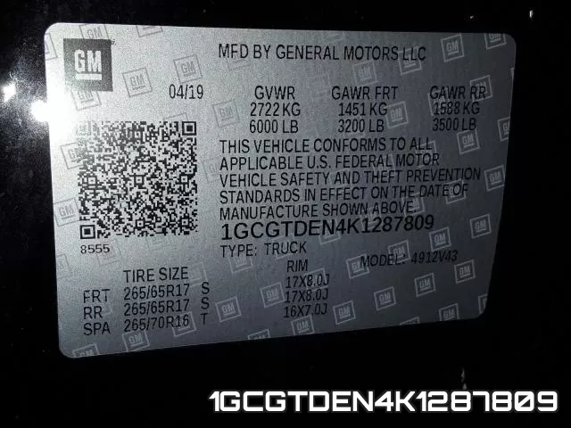 1GCGTDEN4K1287809 фото 2