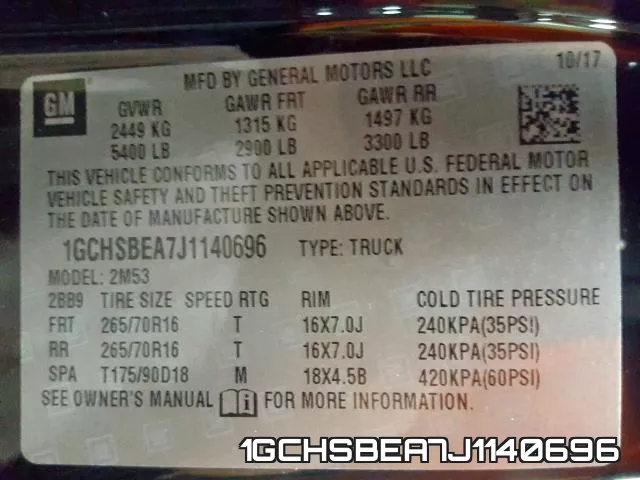 1GCHSBEA7J1140696 фото 2