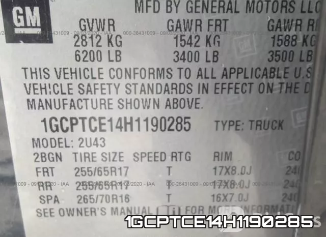 1GCPTCE14H1190285 фото 10