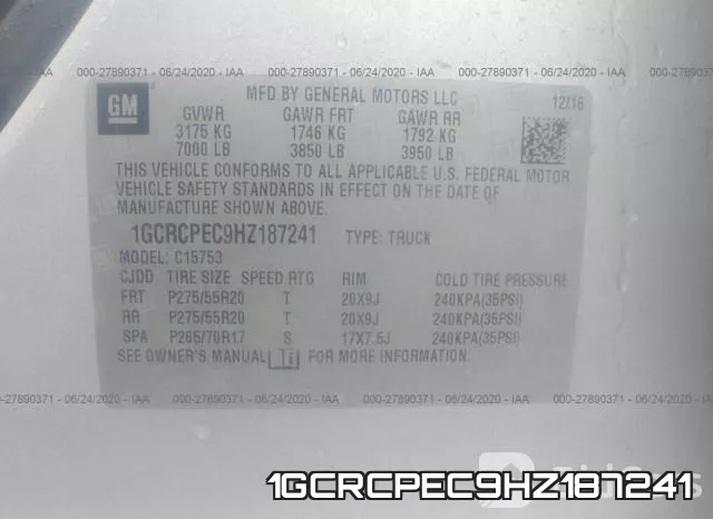 1GCRCPEC9HZ187241 фото 10