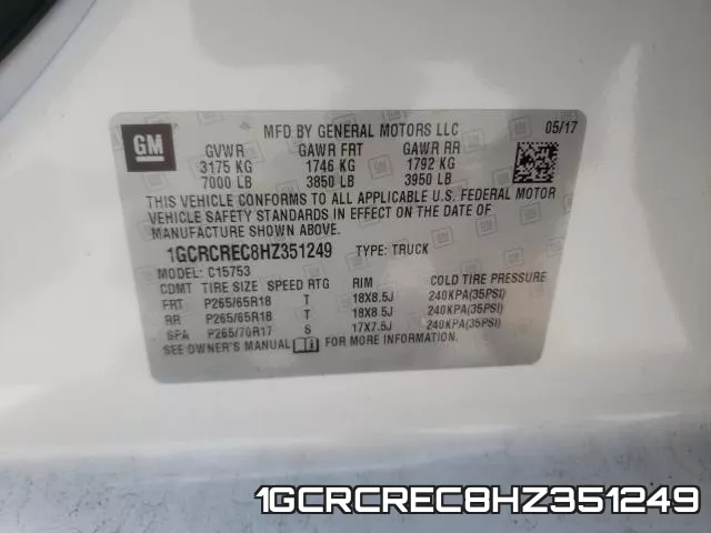 1GCRCREC8HZ351249 фото 2