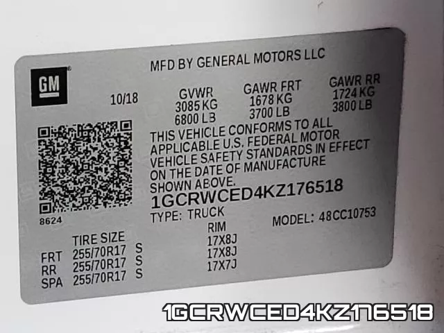 1GCRWCED4KZ176518 фото 2