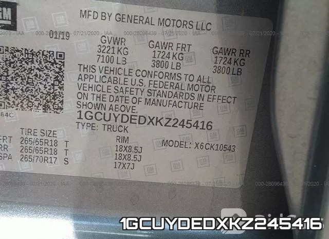 1GCUYDEDXKZ245416 фото 10