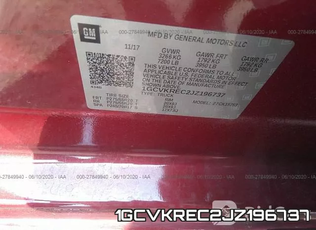1GCVKREC2JZ196737 фото 10