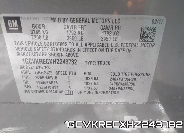 1GCVKRECXHZ243782 фото 10