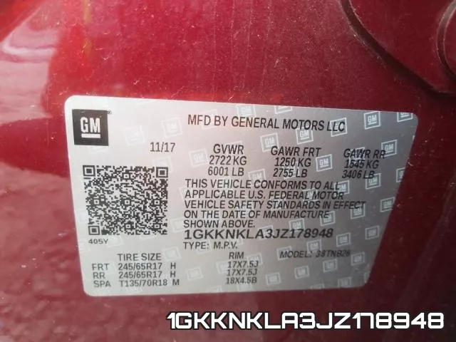 1GKKNKLA3JZ178948 фото 2