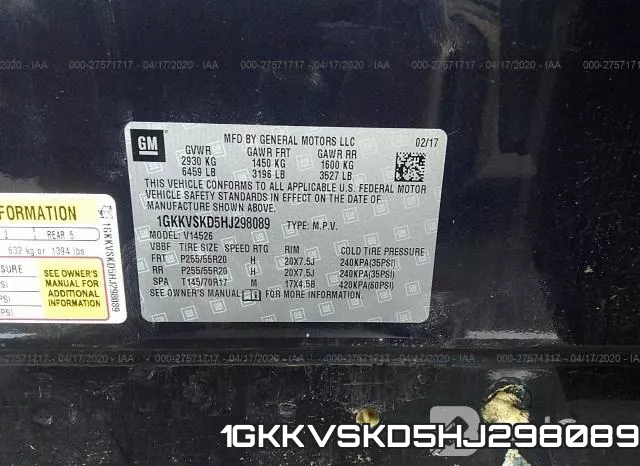 1GKKVSKD5HJ298089 фото 10