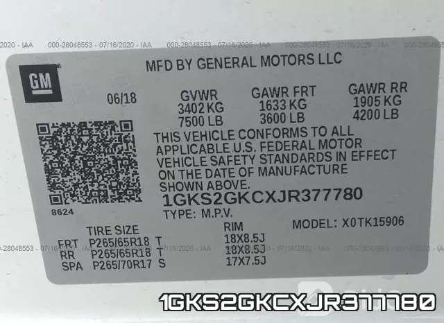 1GKS2GKCXJR377780 фото 10